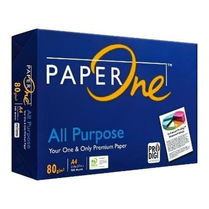 

PaperOne Kertas Hvs A4 80 Gsm - All purpose dan Digital (1rim) 500 Lembar / Kertas Fotocopy / Kertas Print / Original AST