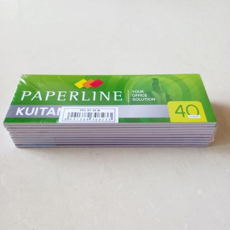 

[ PACK ISI 10 MURAH ] Buku Kwitansi Kuitansi Kecil Paperline PPL KT 40M ( Ukuran 21.5 x 7.5 cm isi 40 Lembar ) AST