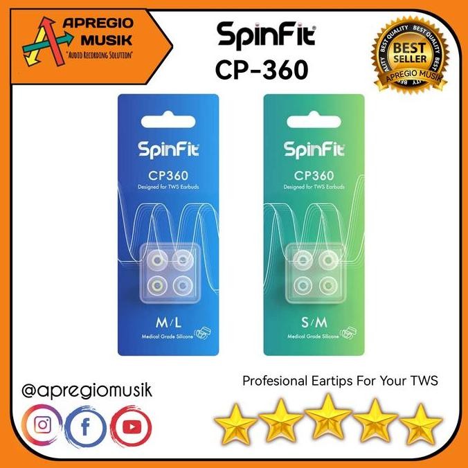 NEW SpinFit CP360 Earphone Eartips Replacement 2 Pairs