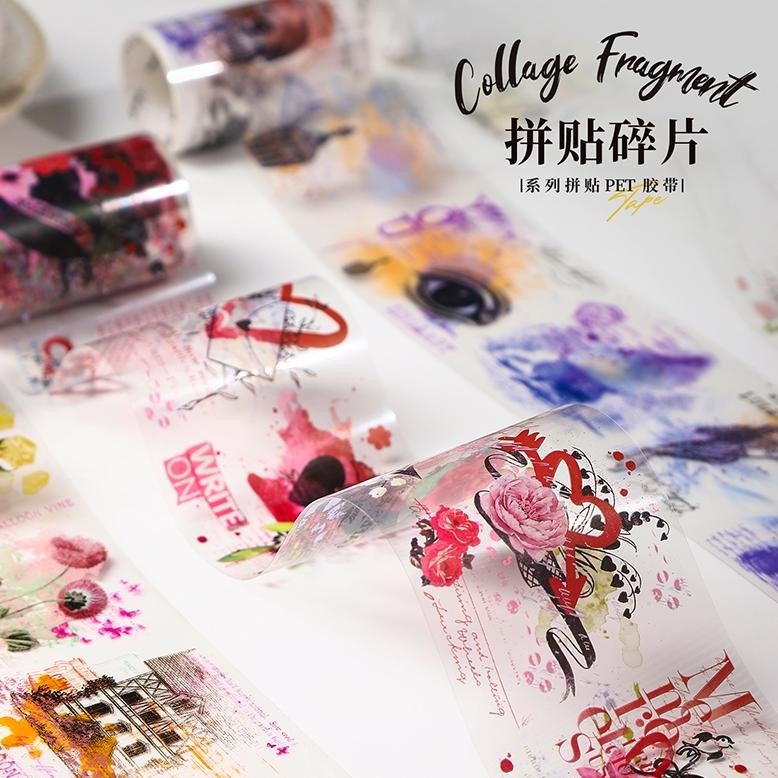 

Washi Tape 60mmx2m Seri Fragment Kolase Sticker Aesthetic Dekorasi Journal Vintage Retro Scrapbook Jurnal Stiker Selotip AST