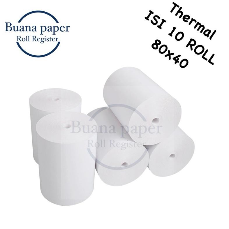 

Kertas Thermal 80x40mm ISI 10Roll tanpa core AST