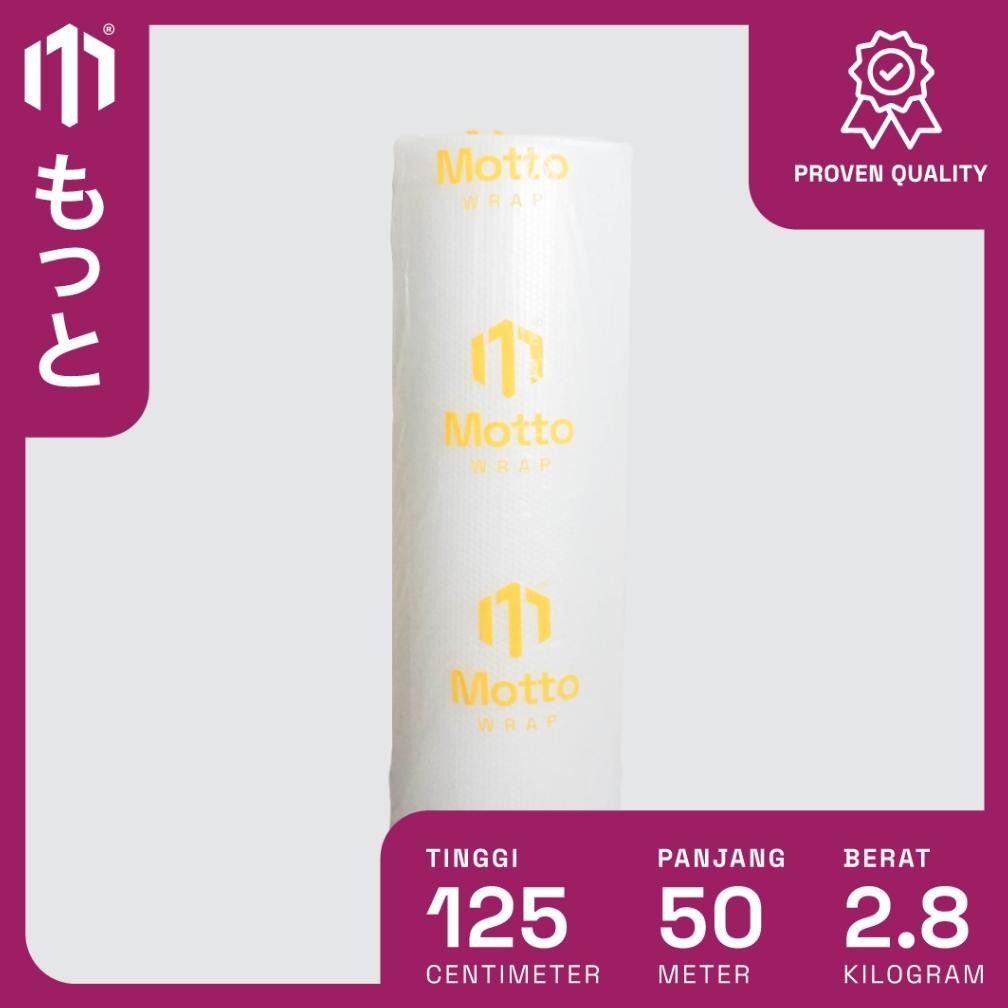 

Bubble Wrap Premium 125CM X 50M Bening - Dengan Core - Plastik Buble/Bubel Motto AST