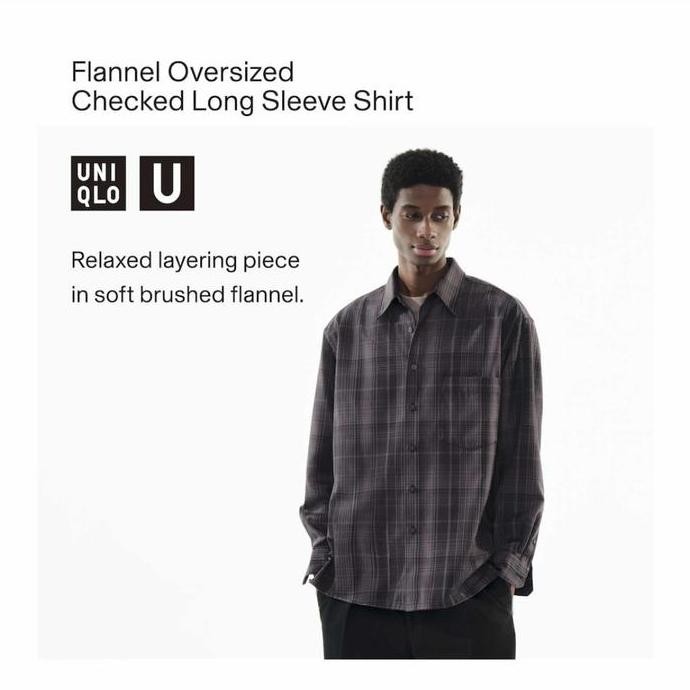 Sale Uniqlo U Flannel Oversize Shirt Original/Uniqlo Outer Overshirt (Best Quality)