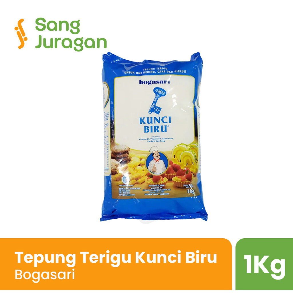 

Bogasari Kunci Biru Premium 1 Kg / Tepung Terigu Kunci Biru - Protein Rendah 1 Kg