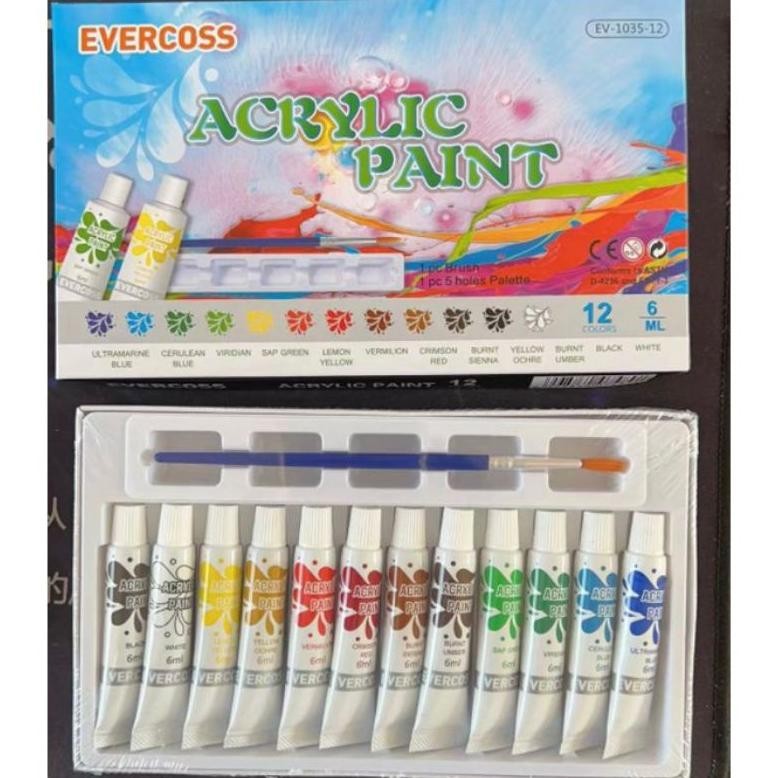 

Cat Acrylic 12 Warna Free Palet Kuas AST