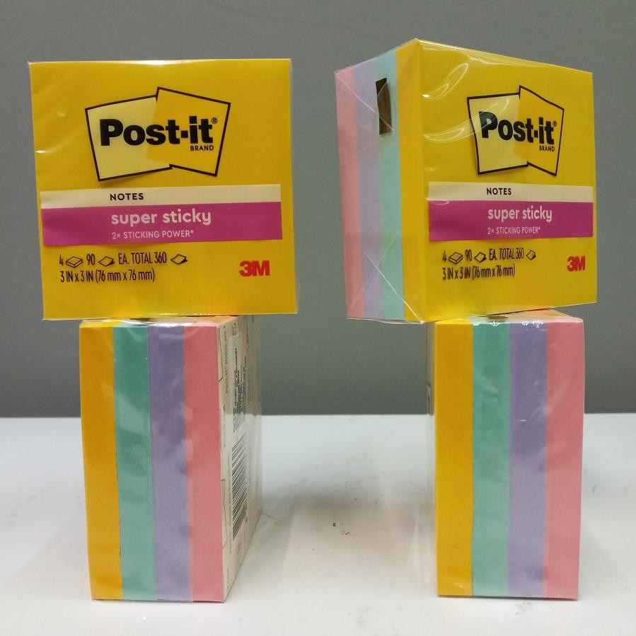 

3M Post It Super Sticky Notes 654-4SS-SWT Sweets 3 inch x 3 inch AST