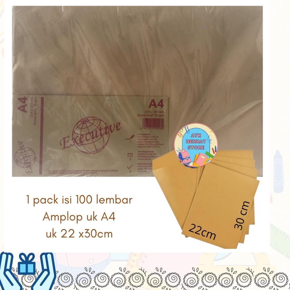 

[100pcs] Amplop coklat ukuran A4 AST