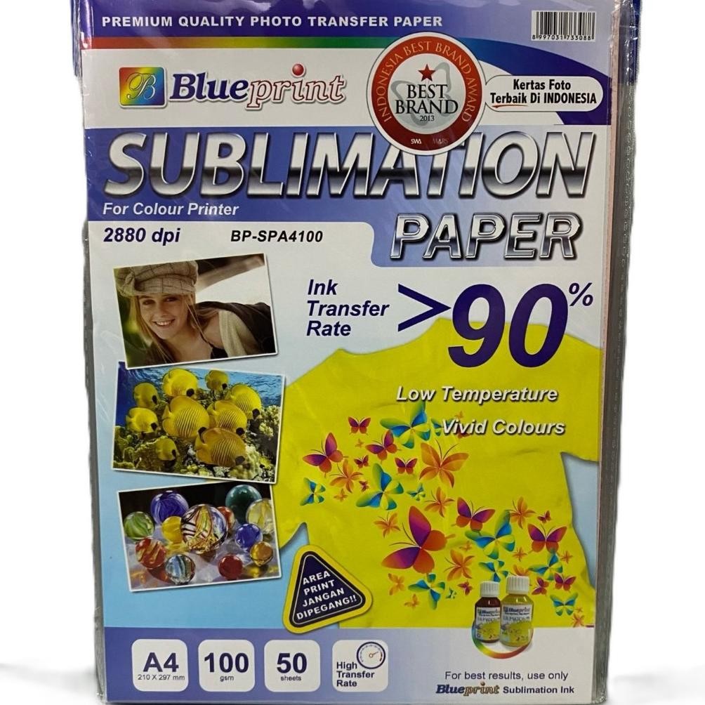 

Kertas Transfer Sublim BluePrint A4 100G 50sheets Sublimation Paper BP-SPA4100 AST