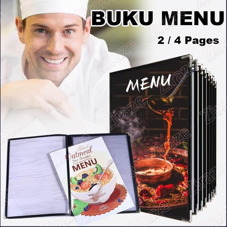 

COD2/4 pages - A4 Cover Pelindung Menu / Buku Menu Restoran Kulit Cover / Menu Cover Menu Sampul / Restaurant Menu Covers / Buku Menu AST