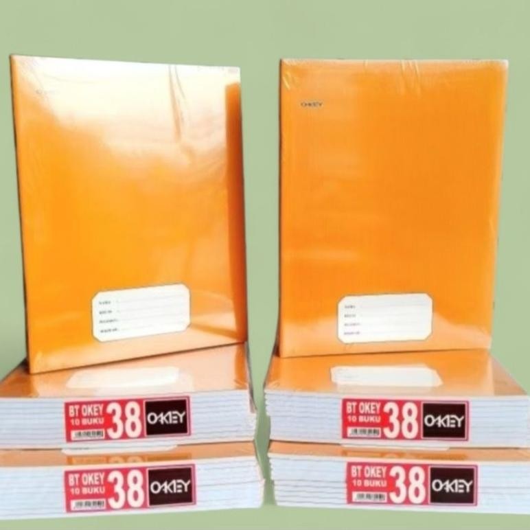 

buku tulis okey 38 lembar 10 buku sampul coklat ukuran kwarto AST