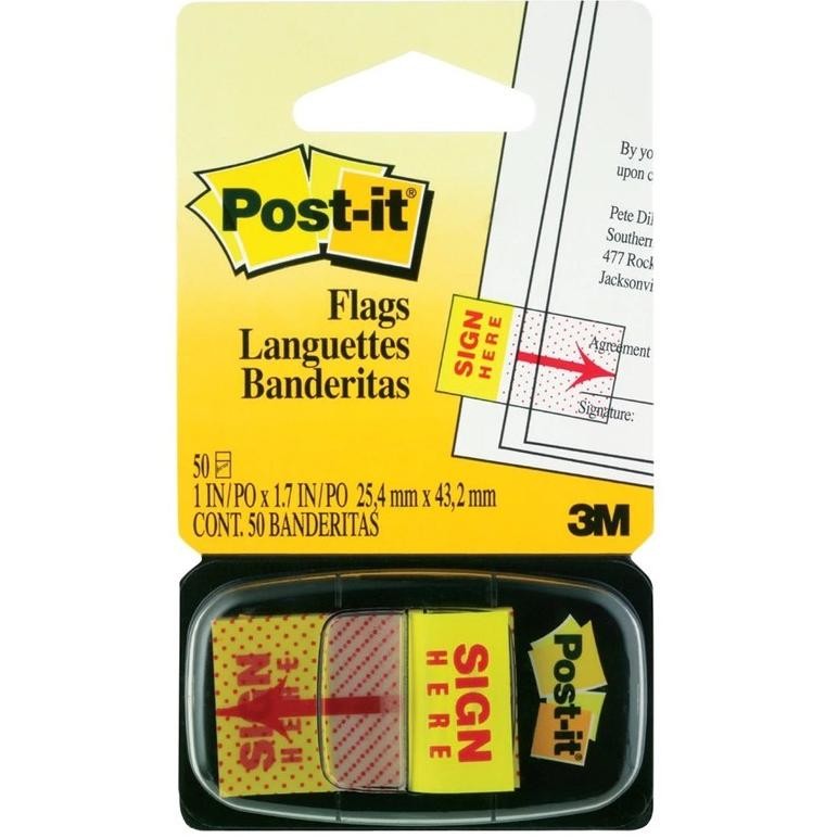 

Pos it sign here 3M, Menempel kuat, 50 lembar, 1x1.7 inci, Untuk menandai dengan mudah & cepat AST