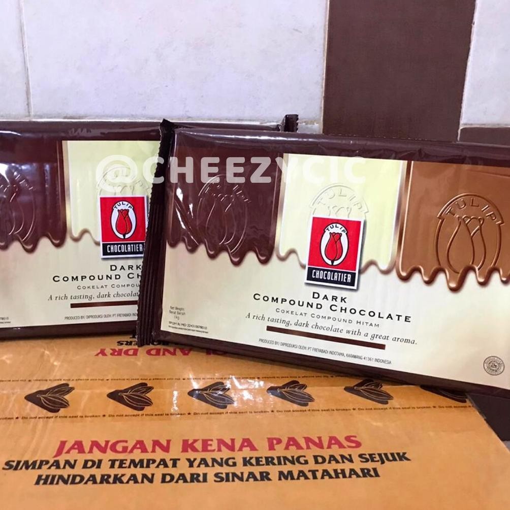 

Tulip Dark Compound Chocolate 1KG | Dark Coklat Tulip 1 kg