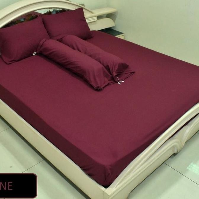 Sprei Polos Katun Tanpa Emboss (King) (Queen) T20 Size merah Maroon