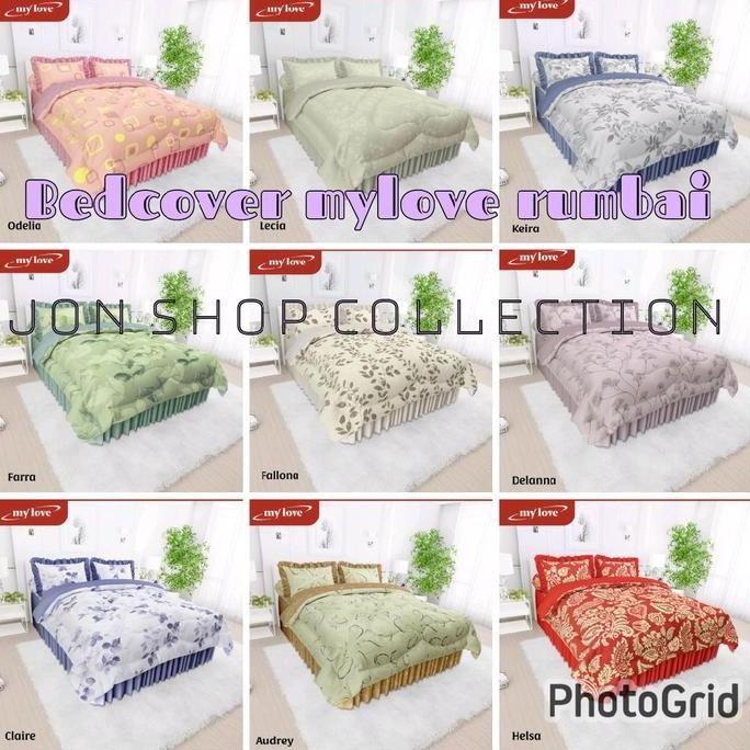 bedcover rumbai set 160x200 all new my love - bedcover rumbay