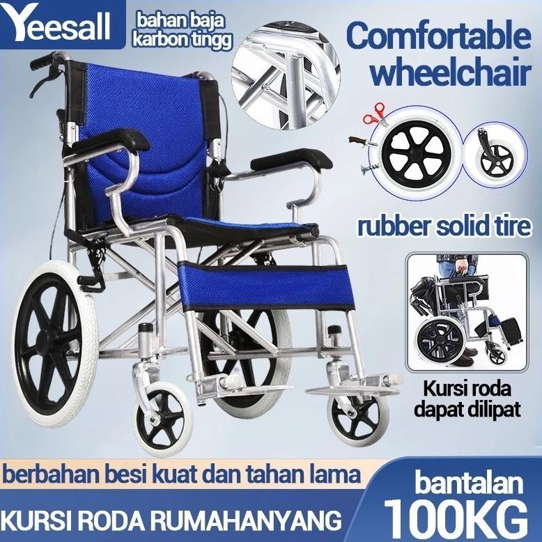 Kursi Roda Alluminium Bisa Dilipat / Kursi Roda Lansia / Travel Kursi Roda Lipat