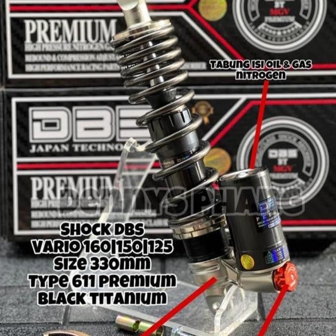 shock dbs premium 611 tabung bawah model onhlins 310m/330mm vario 150