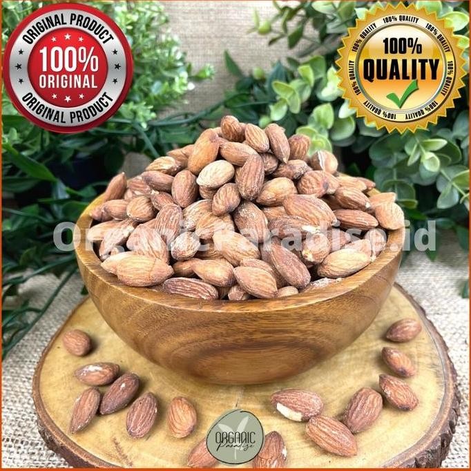 

Organic Paradise Kacang Almond Panggang Asin 1 Kg / Roasted Salted Almond 1 Kg Usa Non Gmo