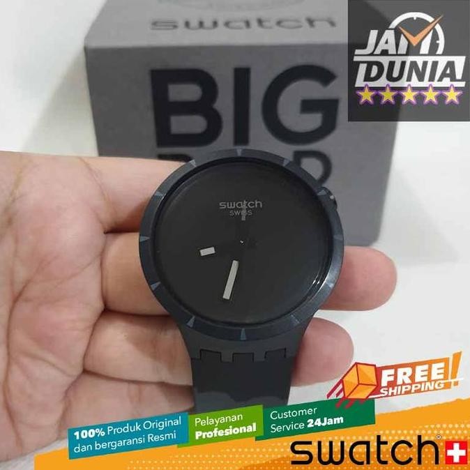 Tersedia JAM SWATCH ORIGINAL SB03B110 JAM PRIA NG BIG BOLD BIOCERAMIC BASALT