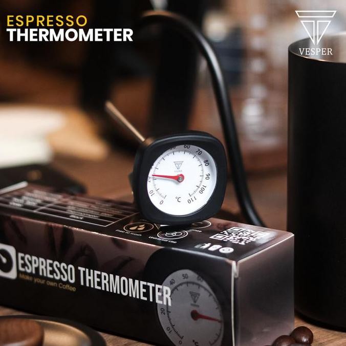 Vesper thermometer espresso coffee milk with black rubber / thermometer dapur alat ukur suhu tempera