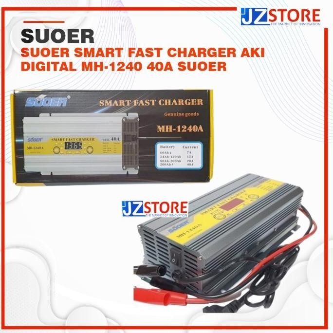 Suoer Smart Fast Charger Aki Digital Mh-1240 40A Suoer New Stok