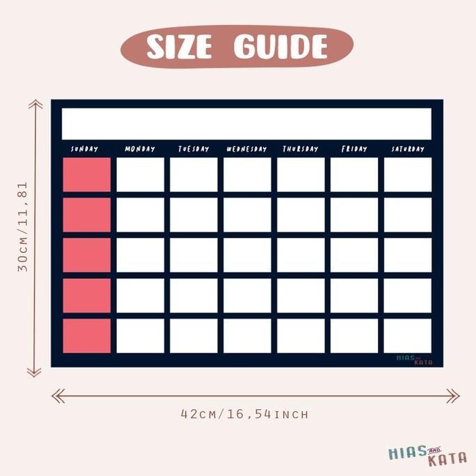 

Wall Planner Calender Monthly Navy Size A3+ Bisa Tulis Hapus Co