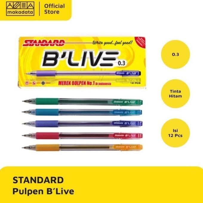 

Ballpoint / Pulpen Standard B-Live 0.5 1 Lusin / 12 pcs