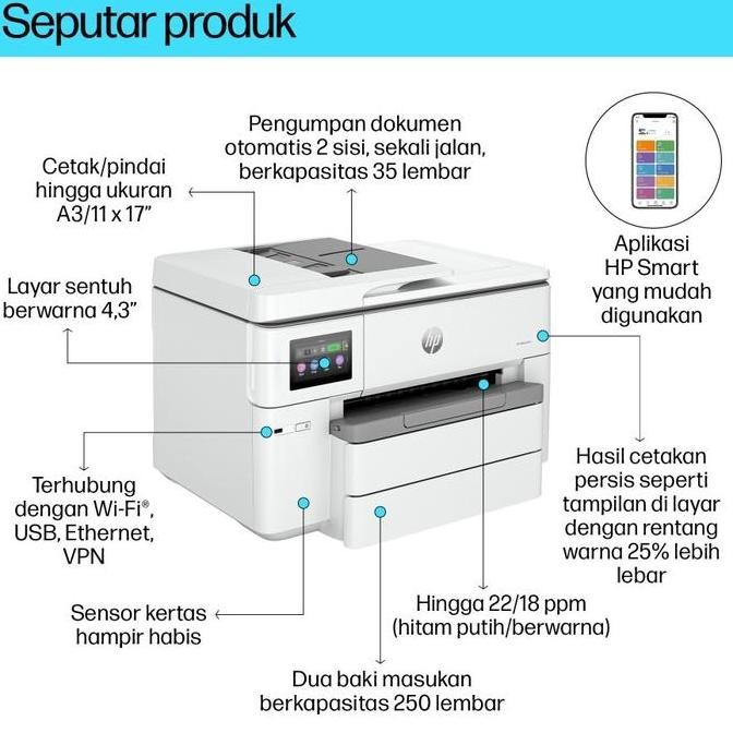 Printer Hp Office Jet Pro 9730 (Pengganti 7740)  All In One Original New Stok