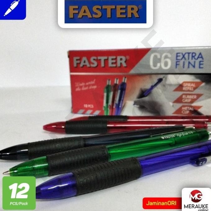 

Ballpoint FASTER C6 - Hitam 12 Pcs