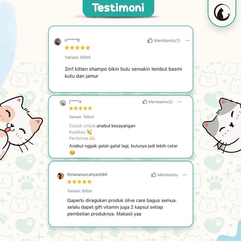 OLIVE CARE SHAMPO KUCING KITTEN ANTI JAMUR