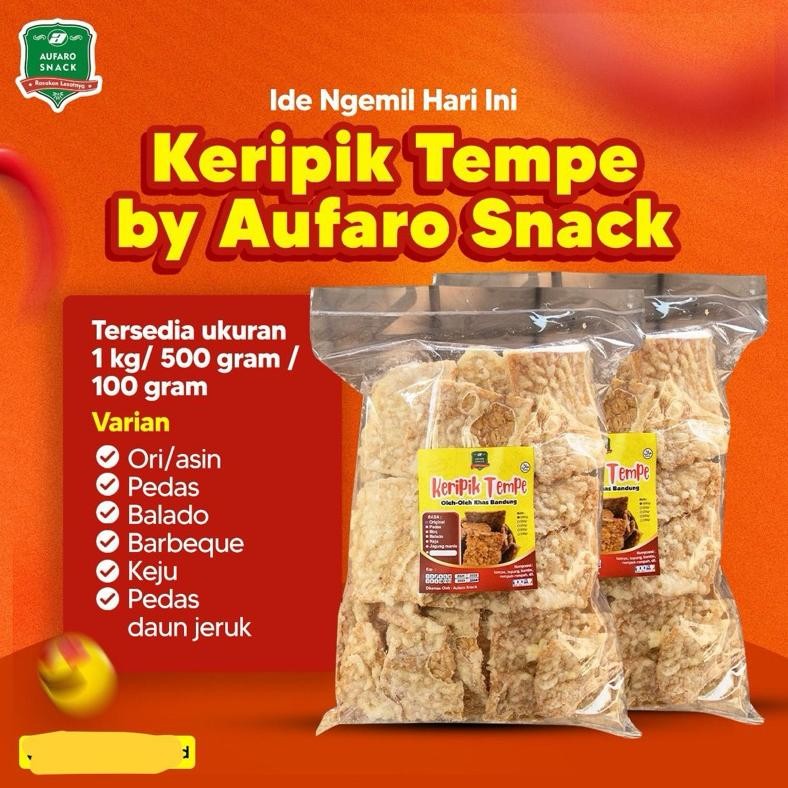 

KERIPIK TEMPE BANDUNG 1KG / 500 GRAM AUFARO SNACK OLEH OLEH