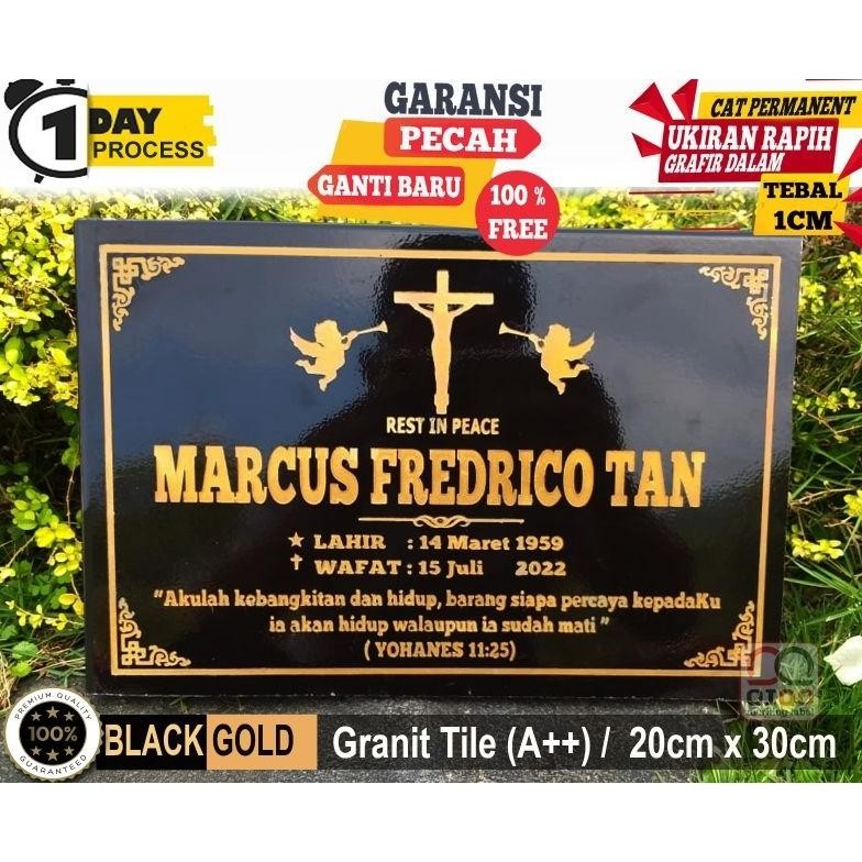 Batu Nisan Makam Kristen Granit Ukiran Grafier Berkualitas