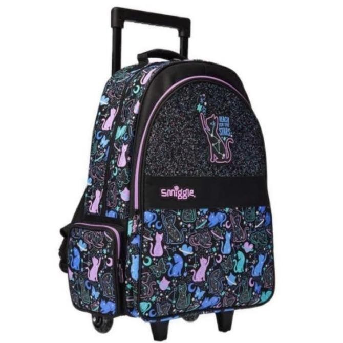 Smiggle Starry Cat Trolley Backpack/Tas Koper Anak SD/Tas Sekolah/Kado TD