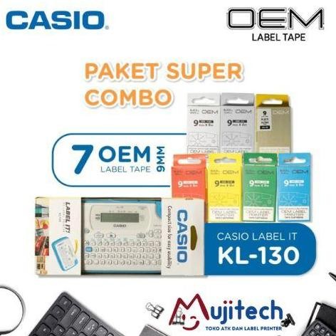 

Paket Super Combo Casio Kl-130 + Oem Label Tape 9Mm 12Mm 18Mm New Stok