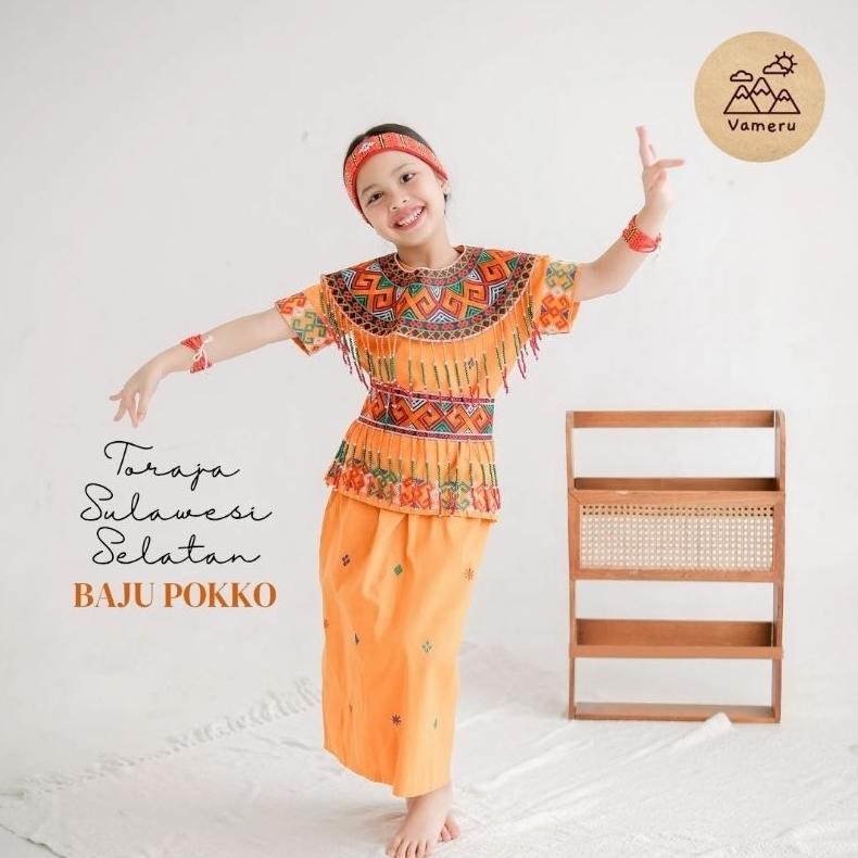 BAJU ADAT ANAK TORAJA PEREMPUAN BAJU POKKO AST
