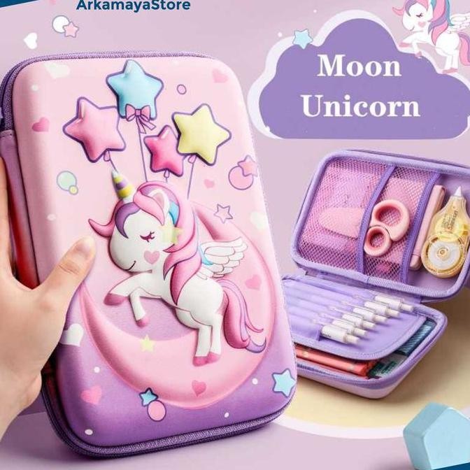 

tempat pensil anak perempuan unik unicorn tas pencil alat tulis case pouch stationery PS
