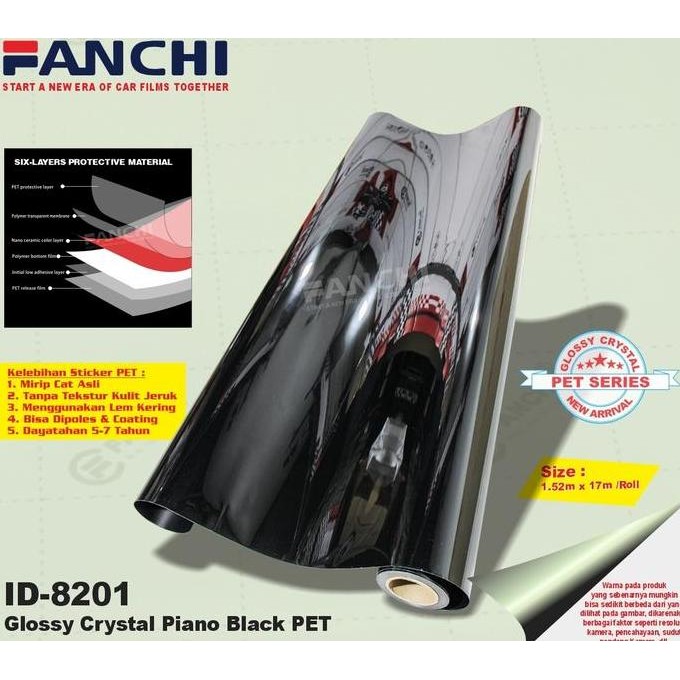 

JUAL Sticker PET Crystal Glossy Black Piano 152cm (per 50cm)