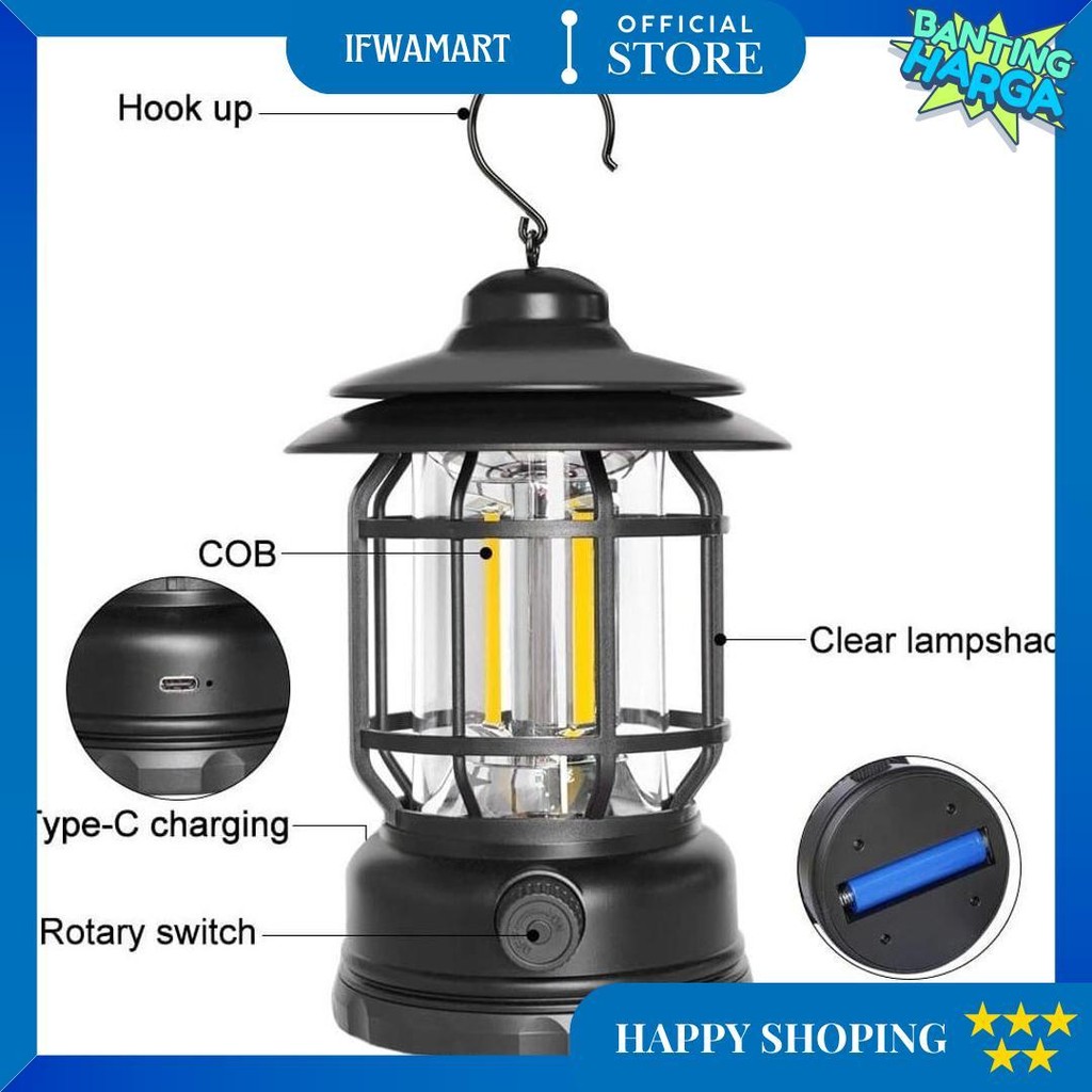 Supermarket Import Lampu Camping Tahan Lama Lampu Camping Lentera Gantung Lampu Camping Charger Camp