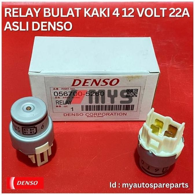 TERMURAH - Relay Kaki 4 AC MOBIL BULAT 056700 5260 12 VOLT 22A DENSO ASLI