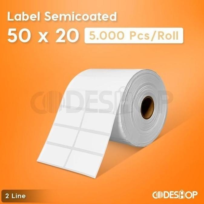 

HARGA DISKON Label Semicoated 50x20 mm Stiker Printer Argox Postek Zenpert Sato