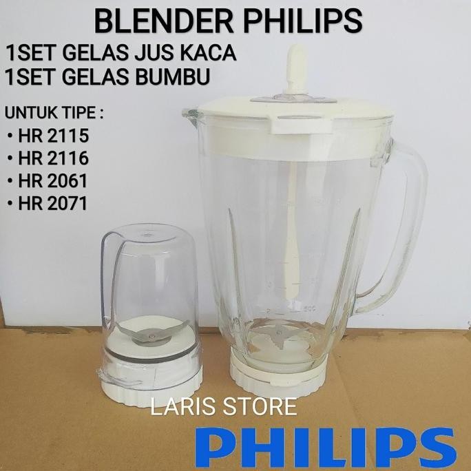 Tersedia Gelas Jus Kaca + Bumbu 1set Blender Philips HR 2115 HR 2116 2061 2071