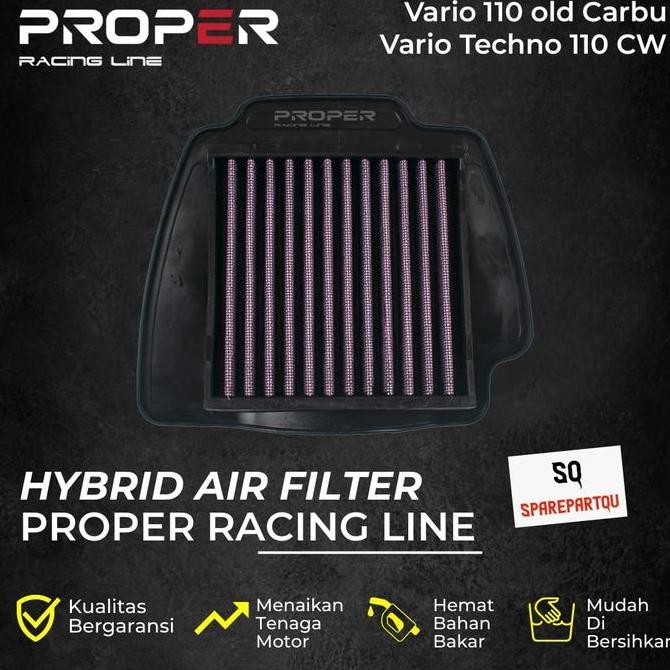 FILTER UDARA VARIO 110 KARBU PROPER RACING LINE HYBRID AIR FILTER