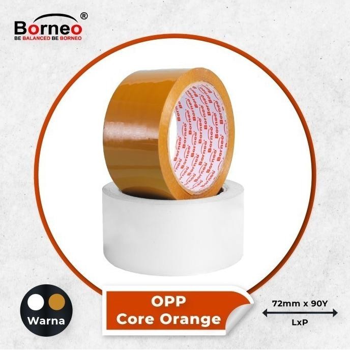 

TERMURAH 4 ROLL - Borneo OPP Lakban Bening / Coklat 72 mm x 90 Yard
