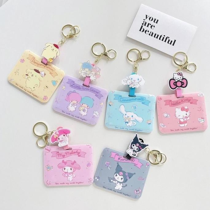 

READY Name Tag ID Card Badge Reel Holder / Gantungan Wadah Kartu Cute Sanrio NEW