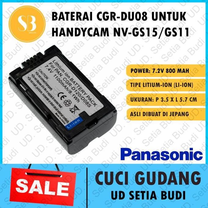 Baterai Panasonic Asli CGR-D08 Untuk Handycam Camcorder NV-GS15 / GS11
