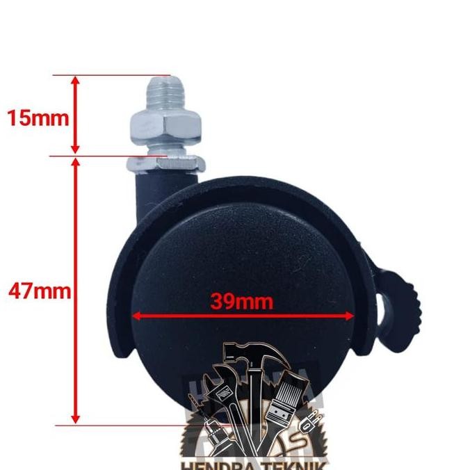 KNH - RODA KURSI KANTOR BAUT 1,5" MUR RODA PLASTIK BAUT RODA FURNITURE RODA 40mm MURAH