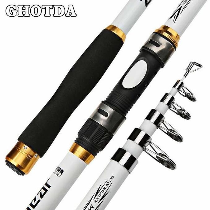 Tersedia Joran Alat Pancing Ikan Laut Sungai Ghotda Telescopic Carbon Fiber
