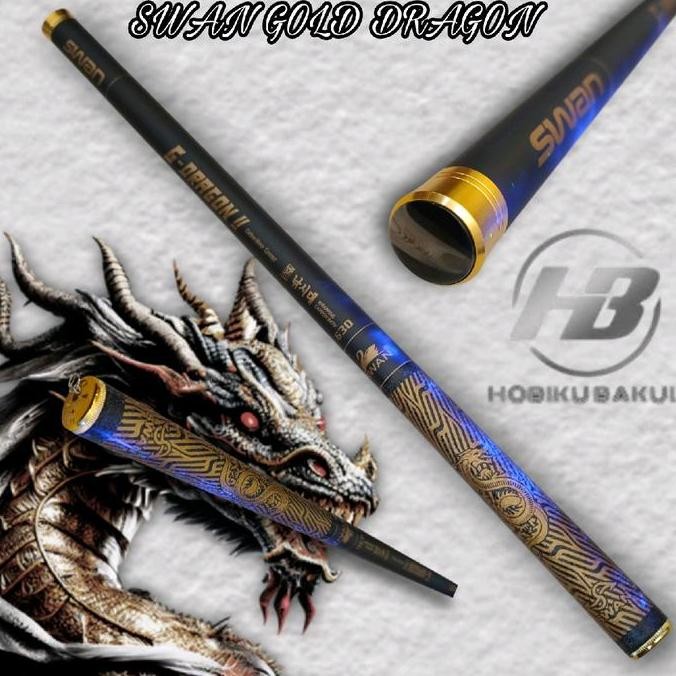 Tersedia Joran Tegek Carbon Batik Korea Gold Dragon Vol 2 360 Super Kuat Action Medium Pancing - Sti