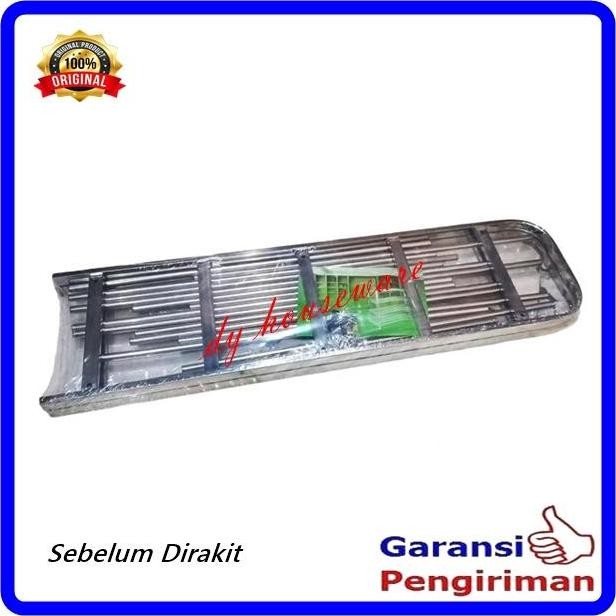 (Allthebest) Rak Sepatu Rak Sandal Susun Stainless 5 Susun Full Stainles Kokoh