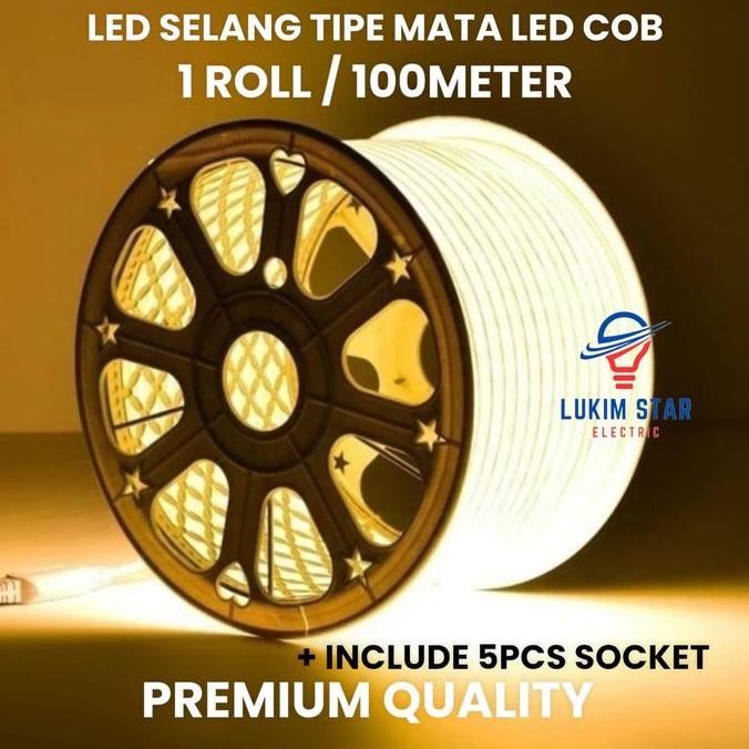 Tersedia LAMPU LED STRIP SELANG MATA LED COB 100M / LAMPU LED SELANG MATA LED COB 1ROLL 100M METER