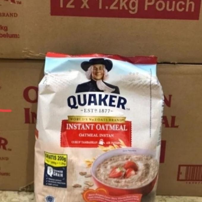 

Quaker Oat/Oatmeal Instan 1.2Kg Free Toples Cantik Terbaru